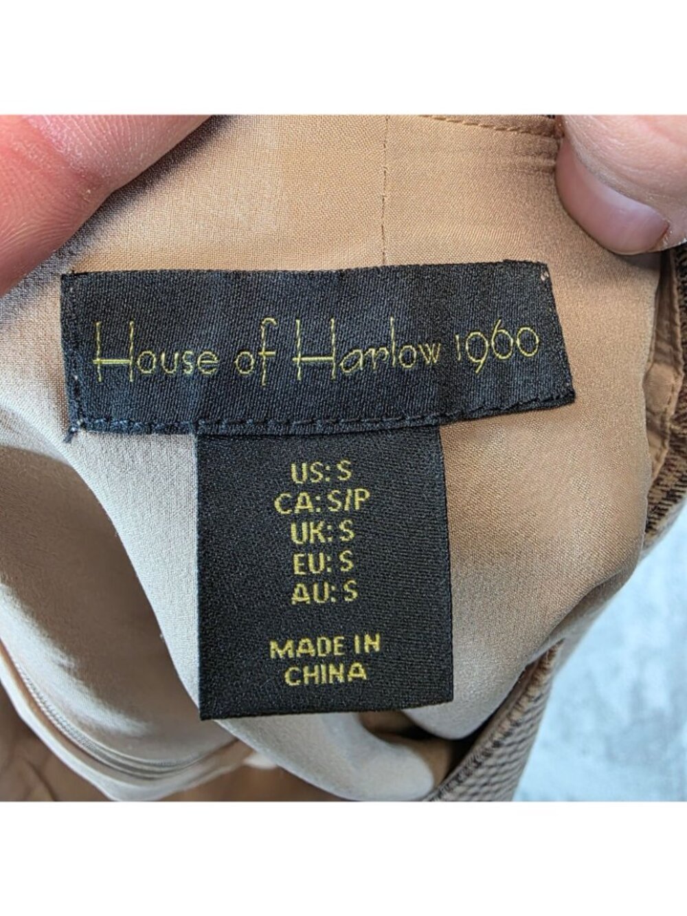 House Of Harlow 1960 Skirt Womens S Brown Check Tweed Mini Pencil Lined Work - Picture 3 of 9